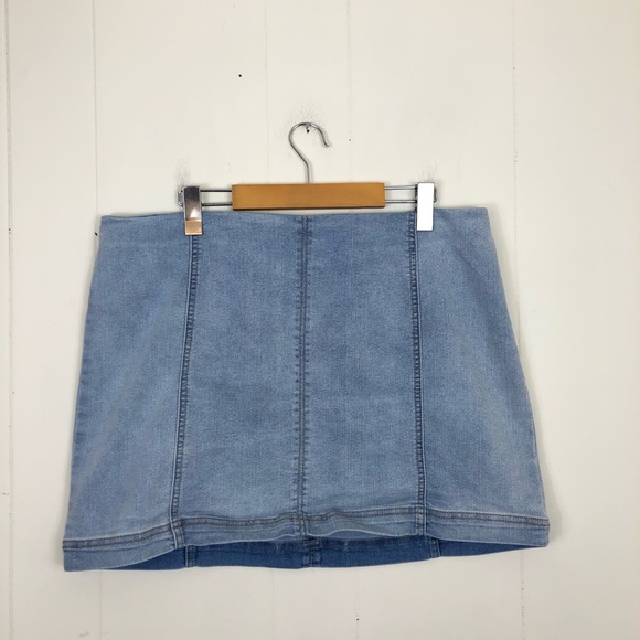 Wild Fable Seamed Denim Mini Skirt Sz 18 - Picture 3 of 9